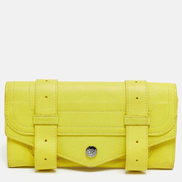 Proenza Schouler Handbags - Proenza Schouler Ps1 Lime Yellow Leather Continental Wallet